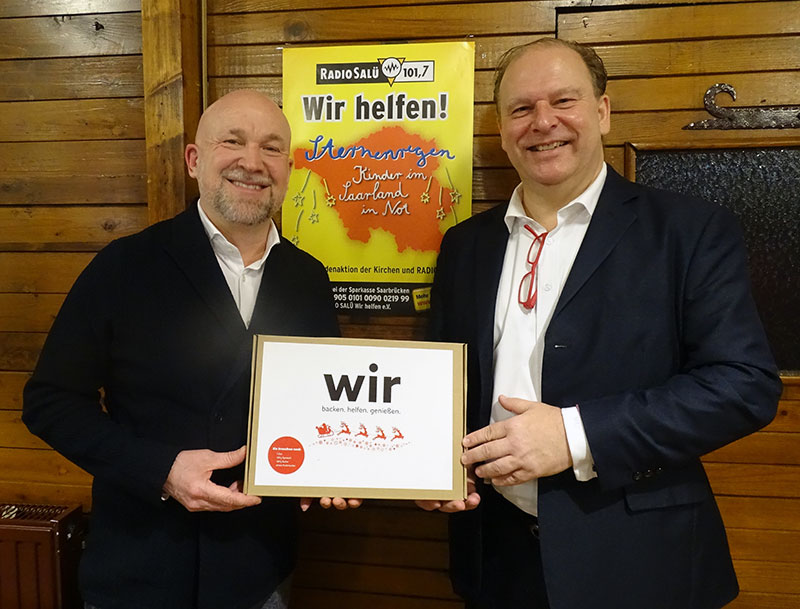 Bildunterschrift v.l.n.r.: Stefan Seel und Dr. Udo Scheer (Präsident) vom Lions Club Saarbrücken-St. Johann